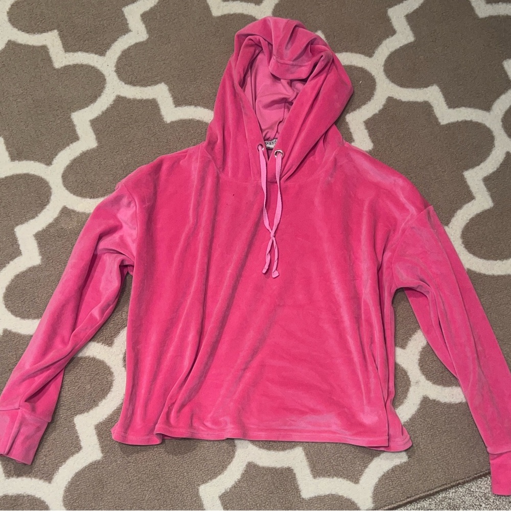 Eye Candy Velour Pink Hoodie